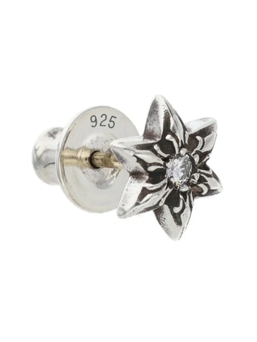 Chrome Hearts CO Star Dmnd Stud 1 Diamond Silver Single Earring